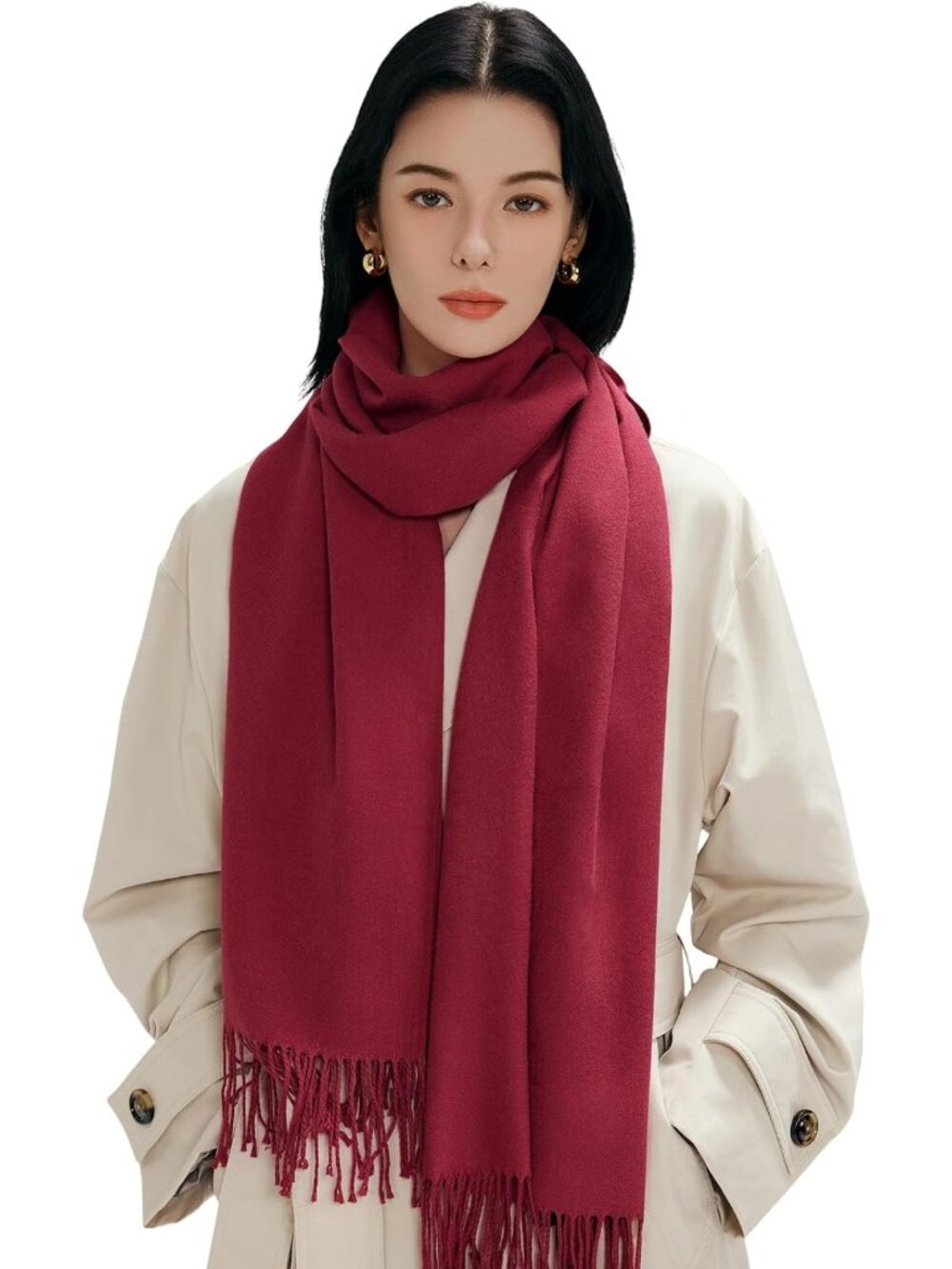 Cozy Cashmere Feel Women's Winter Scarf Shawl Wrap - Perfect for Weddings